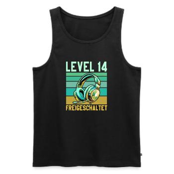 10. Geburtstag Junge Mädchen Teenager Level 10 - Männer Premium Bio Tank Top - Schwarz - Vorne - Michal (187cm)