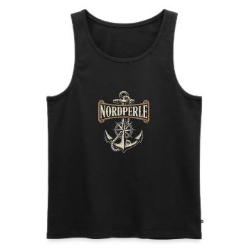 Nordperle Hamburg Nordsee Ostsee Norddeutsch Deern - Männer Premium Bio Tank Top - Schwarz - Vorne - AI Model Male 178 light (178cm)