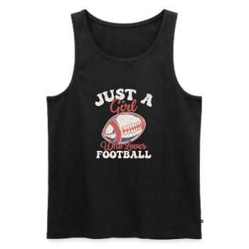 Juste une fille qui aime les joueurs de saison de football fan - Débardeur bio Premium Homme - noir - Devant - Michal (187cm)