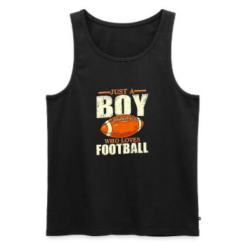 Juste un garçon qui aime la saison des fans de joueurs de football - Débardeur bio Premium Homme - noir - Devant - Michal (187cm)