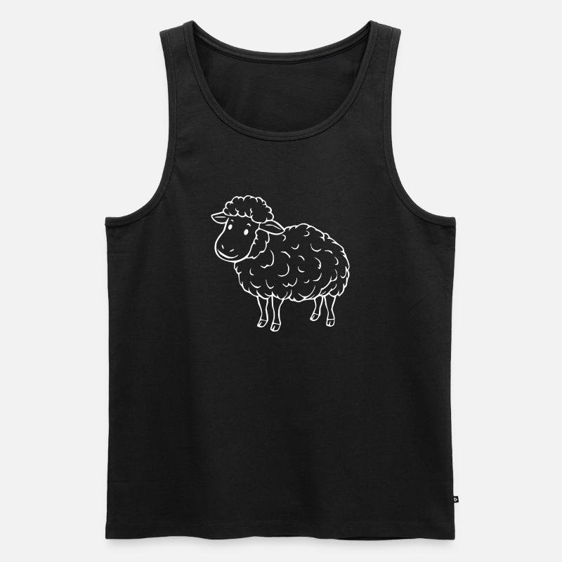 Schaf Schäfchen Lamm - Männer Premium Bio Tank Top - Schwarz