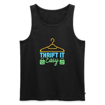 Thrift Shopper Thrift It Easy Thrift Store - Männer Premium Bio Tank Top - Schwarz - Vorne - AI Model Male 178 light (178cm)