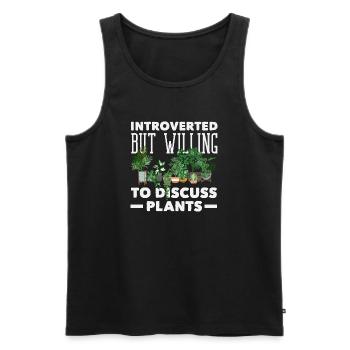 Introvert Discuss Plants Funny - Men's Premium Organic Tank Top - black - Front - AI Model Male 178 light (178cm)