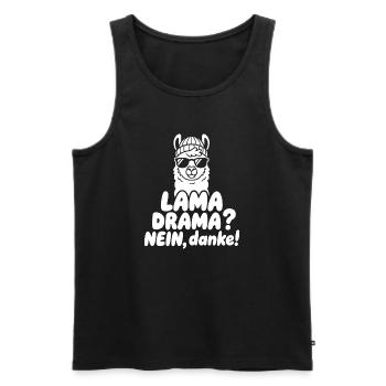 Lama Drama Nein Danke - Männer Premium Bio Tank Top - Schwarz - Vorne - AI Model Male 178 light (178cm)