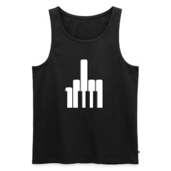 Piano Keys Middle Finger - Men's Premium Organic Tank Top - black - Front - AI Model Male 178 light (178cm)