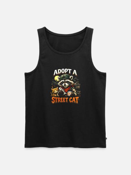 Adoptez un chat errant - Débardeur bio Premium Homme - noir
