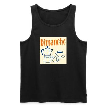 Sonntagskaffee-Croissant - Männer Premium Bio Tank Top - Schwarz - Vorne - Michal (187cm)