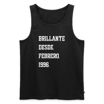 Anniversaire, février 1996 - Débardeur bio Premium Homme - noir - Devant - Michal (187cm)