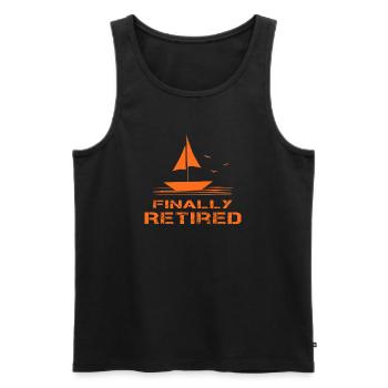 Enfin, pensionnaire de retraite de voilier orange - Débardeur bio Premium Homme - noir - Devant - Michal (187cm)