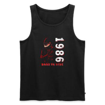 Vintage 1986 Retro Motorcycle Birthday Gift - Men's Premium Organic Tank Top - black - Front - AI Model Male 178 light (178cm)
