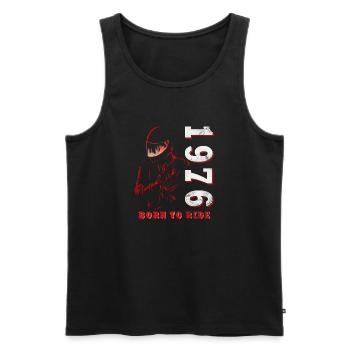 Vintage 1976 Retro Motorcycle Birthday Gift - Men's Premium Organic Tank Top - black - Front - AI Model Male 178 light (178cm)