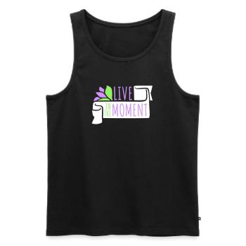 Live In The Moment Mindfulness Presence Awareness - Men's Premium Organic Tank Top - black - Front - AI Model Male 178 light (178cm)
