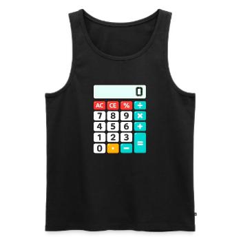 Calculatrice rétro de blocs de couleurs - Débardeur bio Premium Homme - noir - Devant - AI Model Male 178 light (178cm)