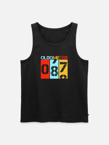 Oldometer 87 Retro Vintage 87th Birthday - Men's Premium Organic Tank Top - black
