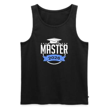 Master bestanden 2026 Promotion Sponsion - Männer Premium Bio Tank Top - Schwarz - Vorne - AI Model Male 178 light (178cm)