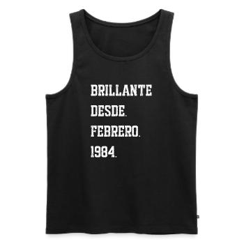 Date de naissance : février 1984 - Débardeur bio Premium Homme - noir - Devant - Michal (187cm)
