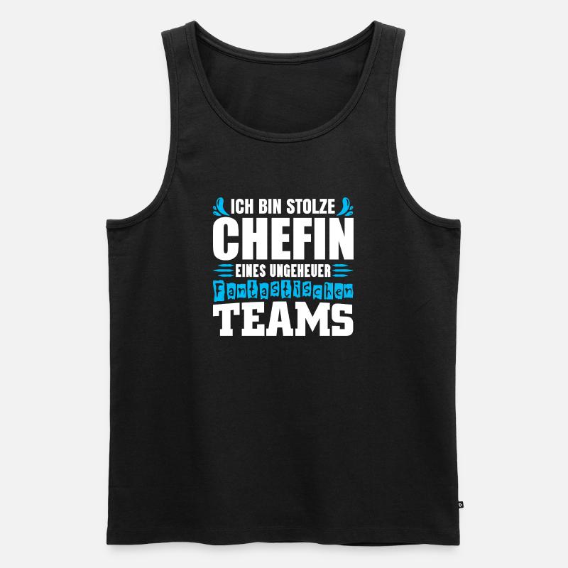 Stolze Chefin Chef Frau Abteilungsleiter Teamchef - Männer Premium Bio Tank Top - Schwarz