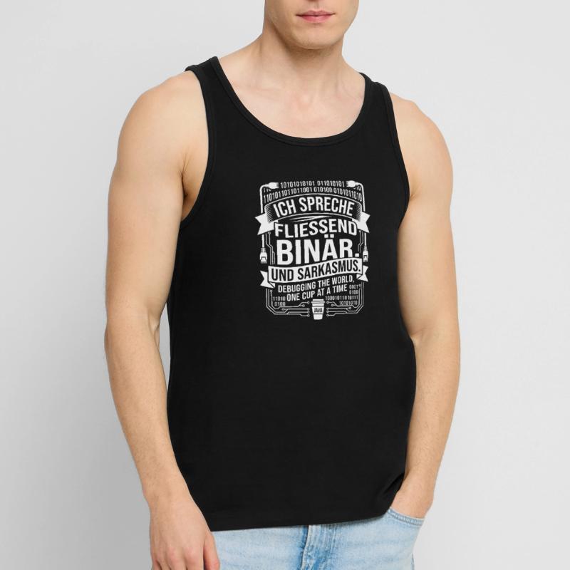 Coding Binary Coffee Sarcasm Men's Premium Organic Tank Top