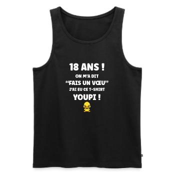 18-jähriges Wunsch-Entlein-T-Shirt - Männer Premium Bio Tank Top - Schwarz - Vorne - AI Model Male 178 light (178cm)