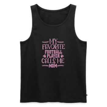 Mon joueur de football préféré m’appelle maman saison - Débardeur bio Premium Homme - noir - Devant - Michal (187cm)