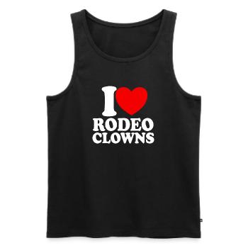 Ich liebe Rodeo-Clowns, Red Heart Rodeo-Clowns - Männer Premium Bio Tank Top - Schwarz - Vorne - AI Model Male 178 light (178cm)
