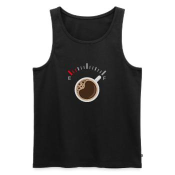 Plein de café - Débardeur bio Premium Homme - noir - Devant - AI Model Male 178 light (178cm)