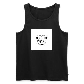 IRON_LEGACY GYM  - Männer Premium Bio Tank Top - Schwarz - Vorne - Michal (187cm)