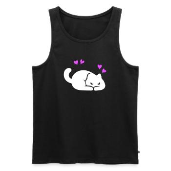 Cat Love - Men's Premium Organic Tank Top - black - Front - Michal (187cm)
