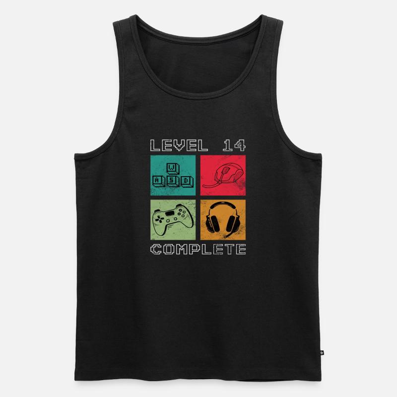 Level 14 abgeschlossen - Männer Premium Bio Tank Top - Schwarz