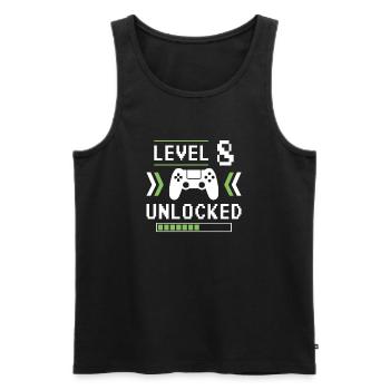 8. Geburtstag Gamer Level 8 - Männer Premium Bio Tank Top - Schwarz - Vorne - Michal (187cm)
