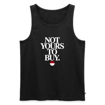 Not Yours To Buy Greenland Sovereignty Policy - Men's Premium Organic Tank Top - black - Front - AI Model Male 178 light (178cm)