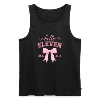 Bonjour Eleven Est 2015 Pink Bow Design - Débardeur bio Premium Homme - noir - Devant - AI Model Male 178 light (178cm)
