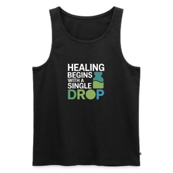 Homeopathy Healing Begins Single Drop Professional - Men's Premium Organic Tank Top - black - Front - AI Model Male 178 light (178cm)