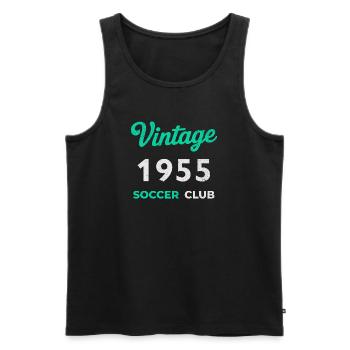 Vintage 1955 – Soccer Club Retro Birth Year - Men's Premium Organic Tank Top - black - Front - Michal (187cm)