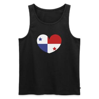 Drapeau du cœur du Panama - Débardeur bio Premium Homme - noir - Devant - AI Model Male 178 light (178cm)