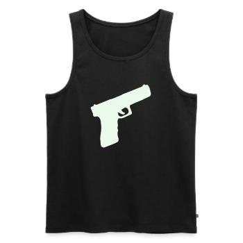 Pistole Waffe - Männer Premium Bio Tank Top - Schwarz - Vorne - AI Model Male 178 light (178cm)
