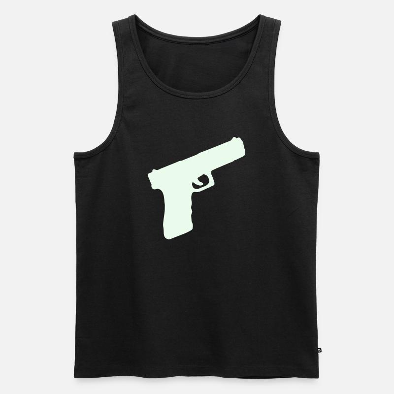 Pistole Waffe - Männer Premium Bio Tank Top - Schwarz