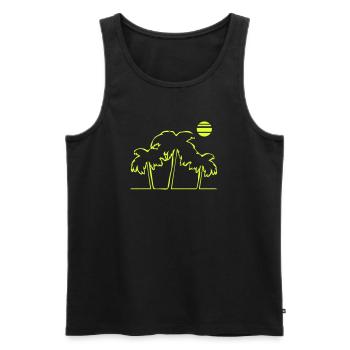 Île de la plage Palm Trees - Débardeur bio Premium Homme - noir - Devant - AI Model Male 178 light (178cm)