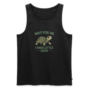 Idée de cadeau drôle sur le mème humoristique de la Tortue - Débardeur bio Premium Homme - noir - Devant - Michal (187cm)