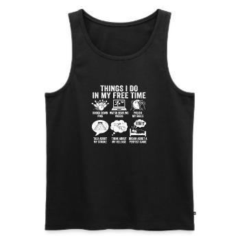 Things I Do In My Free Time Bowling Humor - Männer Premium Bio Tank Top - Schwarz - Vorne - Michal (187cm)