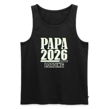 Papa 2026 Chargement - Débardeur bio Premium Homme - noir - Devant - AI Model Male 178 light (178cm)