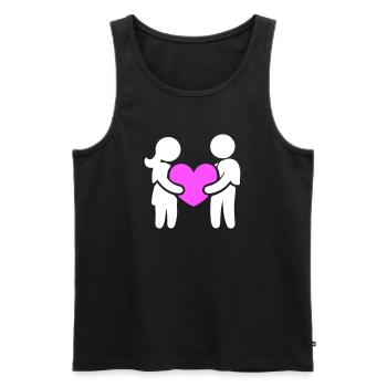 Couple amoureux - Débardeur bio Premium Homme - noir - Devant - Michal (187cm)