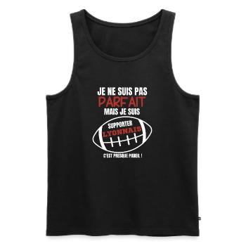 Anhänger Lyonnais Rugby Humor - Männer Premium Bio Tank Top - Schwarz - Vorne - Michal (187cm)