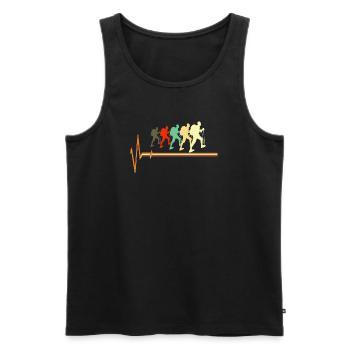 Retro Hiking Heartbeat Pulse Silhouette - Men's Premium Organic Tank Top - black - Front - AI Model Male 178 light (178cm)