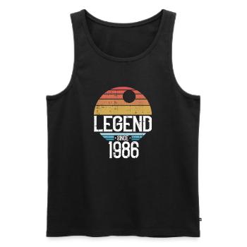 Légende 1986 Logo Retro Sun - Débardeur bio Premium Homme - noir - Devant - Michal (187cm)