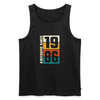 Retro 1986 Spiele-Logo - Männer Premium Bio Tank Top - Schwarz - Vorne - AI Model Male 178 light (178cm)