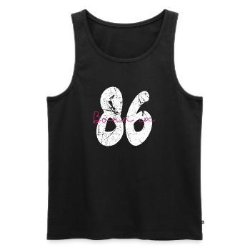 Born in 86 Neon Retro - Männer Premium Bio Tank Top - Schwarz - Vorne - AI Model Male 178 light (178cm)