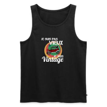 Ich bin kein altes Oldtimer-Auto - Männer Premium Bio Tank Top - Schwarz - Vorne - AI Model Male 178 light (178cm)