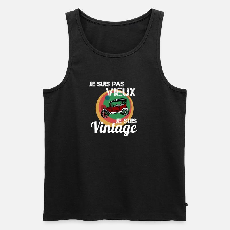 Ich bin kein altes Oldtimer-Auto - Männer Premium Bio Tank Top - Schwarz