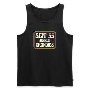 55 Jahre alt Geburtstag 55. Geburtstag - Männer Premium Bio Tank Top - Schwarz - Vorne - Michal (187cm)